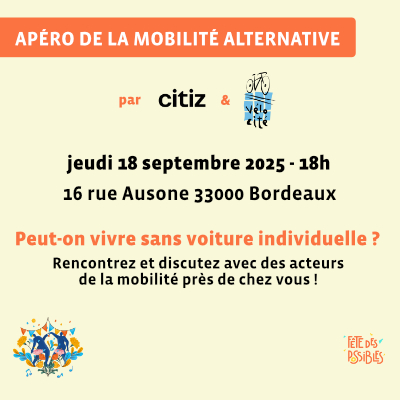 APÉRO DE LA MOBILITÉ JEUDI 18 SEPTEMBRE : SOYEZ LES BIENVENU.E.S