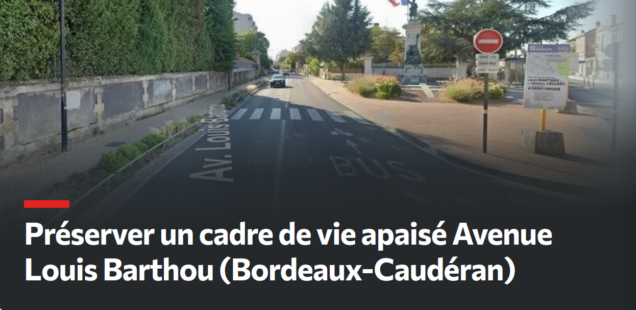 Avenue Barthou : Vélo-Cité soutien la pétition pour un maintien en sens unique
